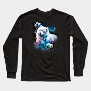 Samoyed With Balloons Long Sleeve T-Shirt